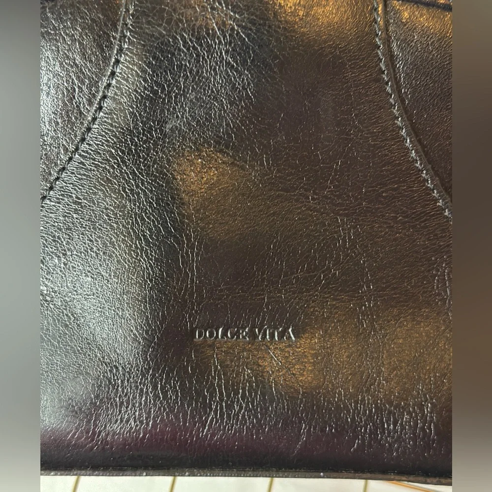 DOLCE VITA Black Faux Leather Shoulder Bag With Silver Hardware